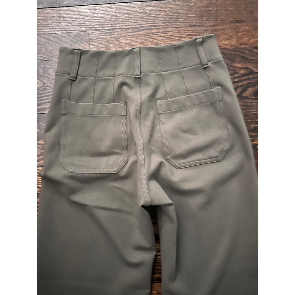 Maeve Colette Wide Leg Pants Women 26 Olive Green High Rise Pocket Ponte - Picture 5 of 8